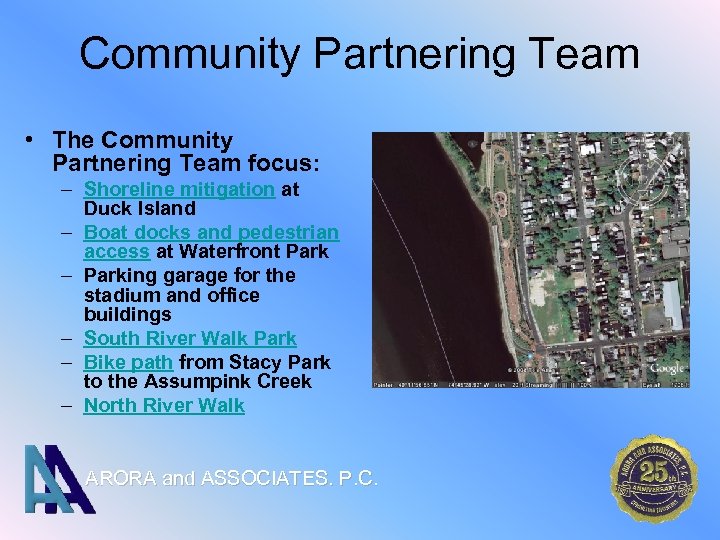 Community Partnering Team • The Community Partnering Team focus: – Shoreline mitigation at Duck