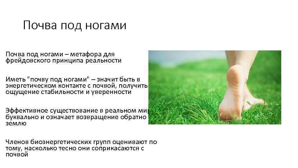 Почва под ногами – метафора для фрейдовского принципа реальности Иметь 