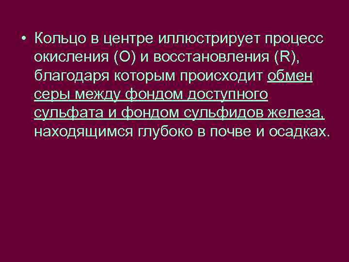  • Кольцо в центре иллюстрирует процесс окисления (О) и восстановления (R), благодаря которым