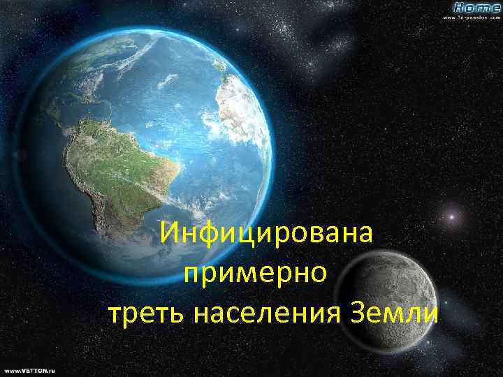 Инфицирована примерно треть населения Земли 