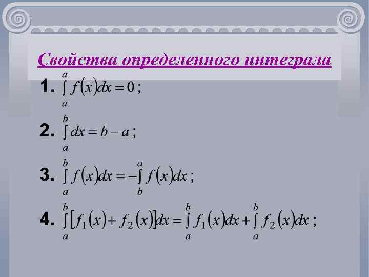 Свойства определенного интеграла 