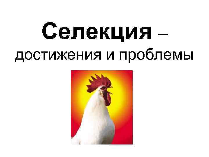 Селекция – достижения и проблемы 
