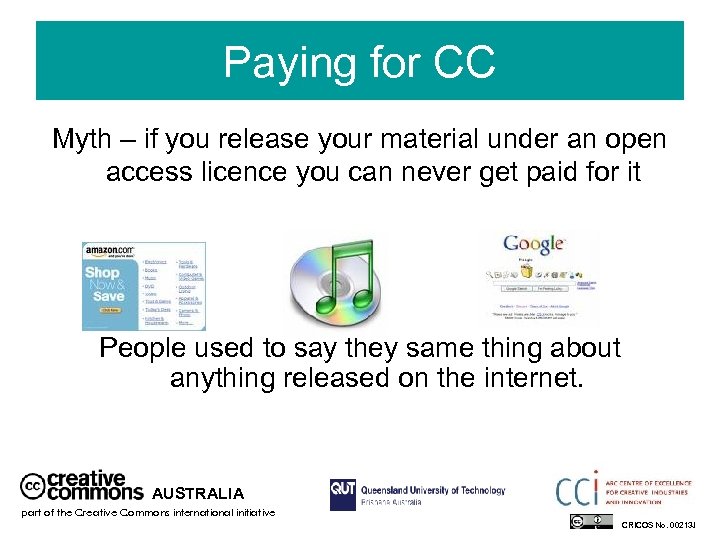 Paying for CC Myth – if you release your material under an open access