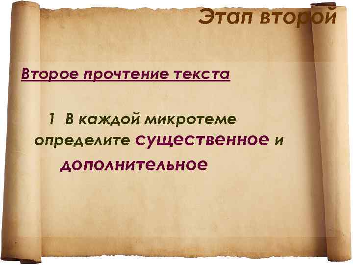 Этап второй Второе прочтение текста 1 В каждой микротеме определите существенное и дополнительное 