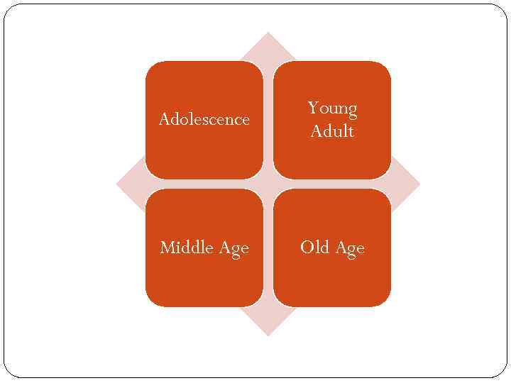 Adolescence Young Adult Middle Age Old Age 