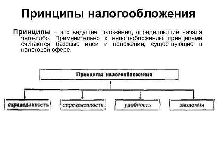 Принципы налогообложения Принципы – это ведущие положения, определяющие начала чего-либо. Применительно к налогообложению принципами