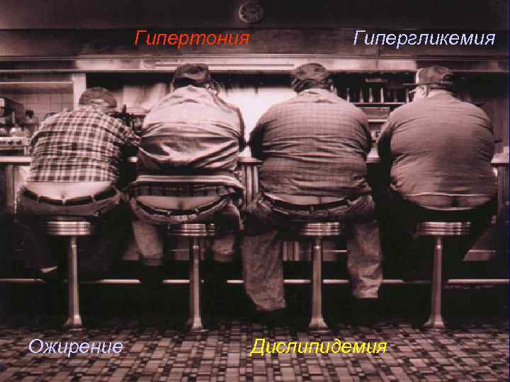 Гипертония Гипергликемия Метаболический синдром – «смертельный квартет» Ожирение Дислипидемия 