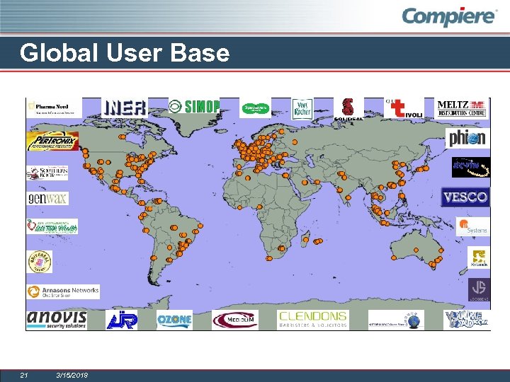 Global User Base 21 3/15/2018 