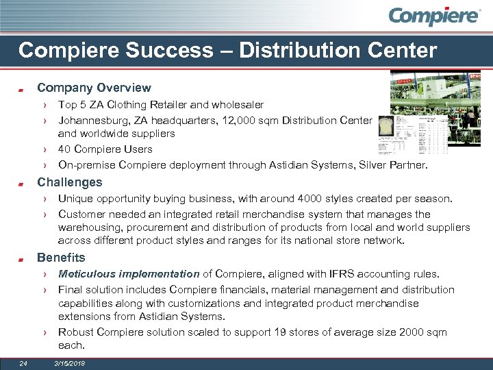 Compiere Success – Distribution Center Company Overview › › Top 5 ZA Clothing Retailer