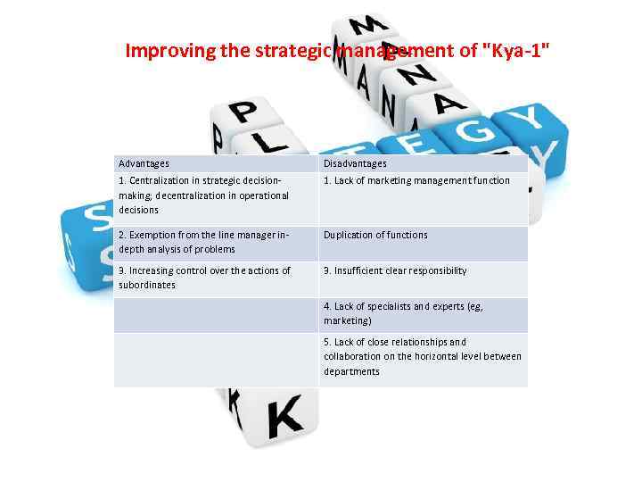 Improving the strategic management of 