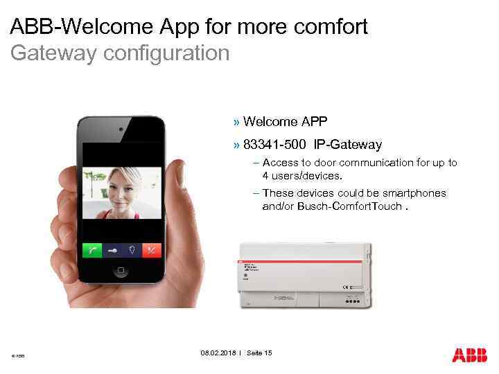 ABB-Welcome App for more comfort Gateway configuration » Welcome APP » 83341 -500 IP-Gateway