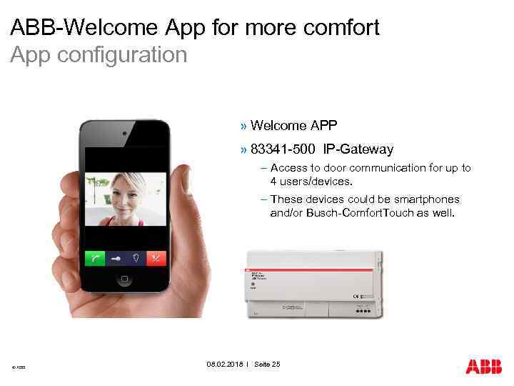 ABB-Welcome App for more comfort App configuration » Welcome APP » 83341 -500 IP-Gateway