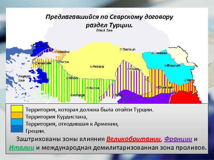 Карта севрского мирного договора