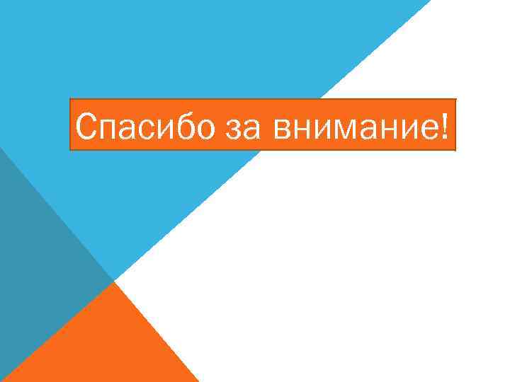 Спасибо за внимание! 