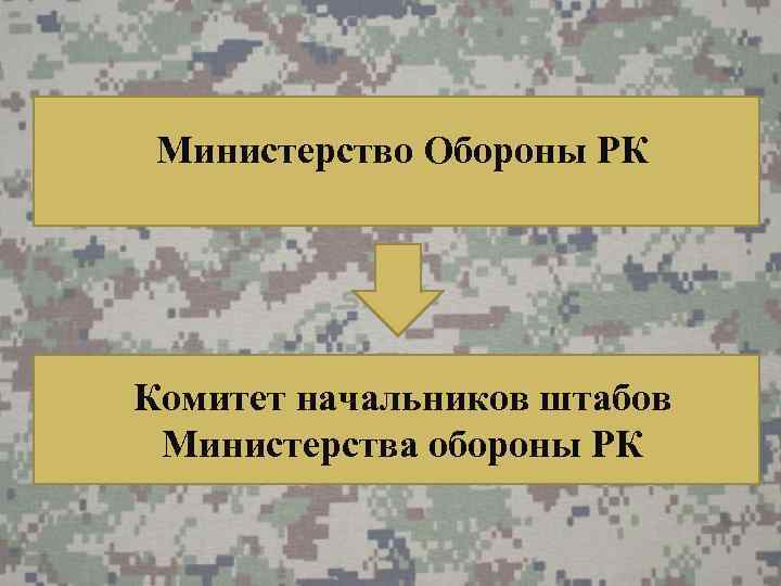 Министерство Обороны РК Комитет начальников штабов Министерства обороны РК 