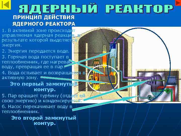 ПРИНЦИП ДЕЙСТВИЯ ЯДЕРНОГО РЕАКТОРА 1. В активной зоне происходит управляемая ядерная реакция, в результате