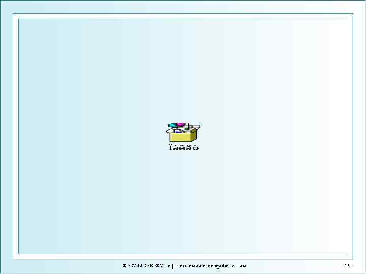 ФГОУ ВПО ЮФУ каф. биохимии и микробиологии 26 