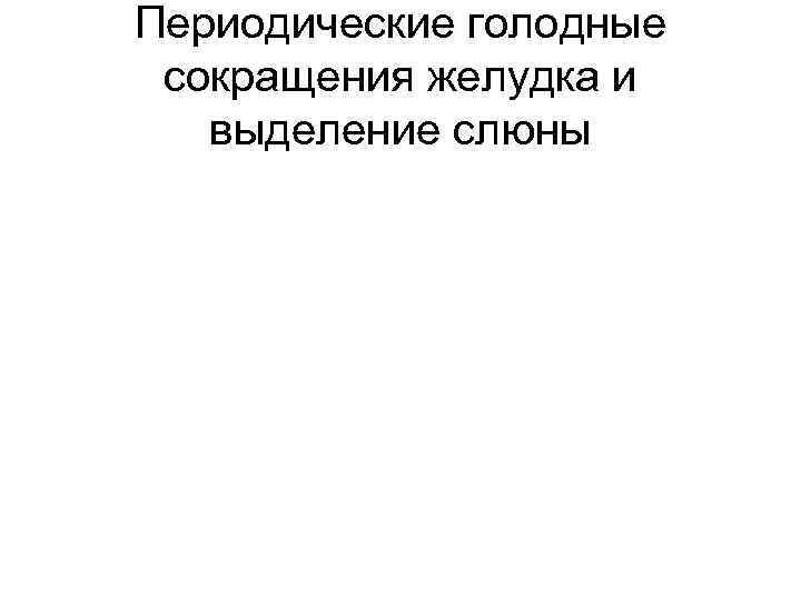 Периодические голодные сокращения желудка и выделение слюны 