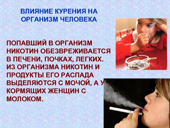Действие никотина на человека