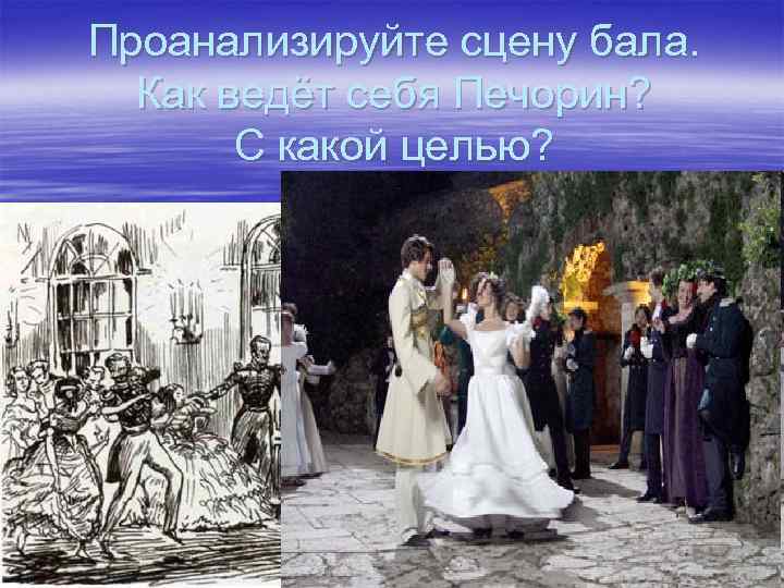 Проанализируйте сцену бала. Как ведёт себя Печорин? С какой целью? 