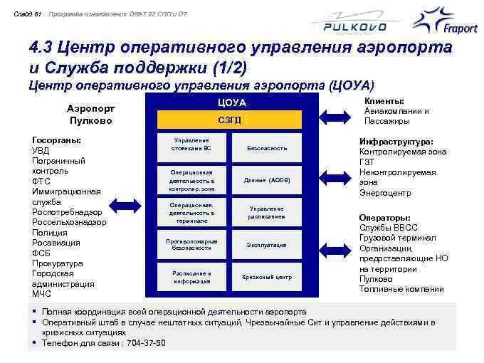 Слайд 61 Программа ознакомления ORAT 02 СПП и ОТ 4. 3 Центр оперативного управления