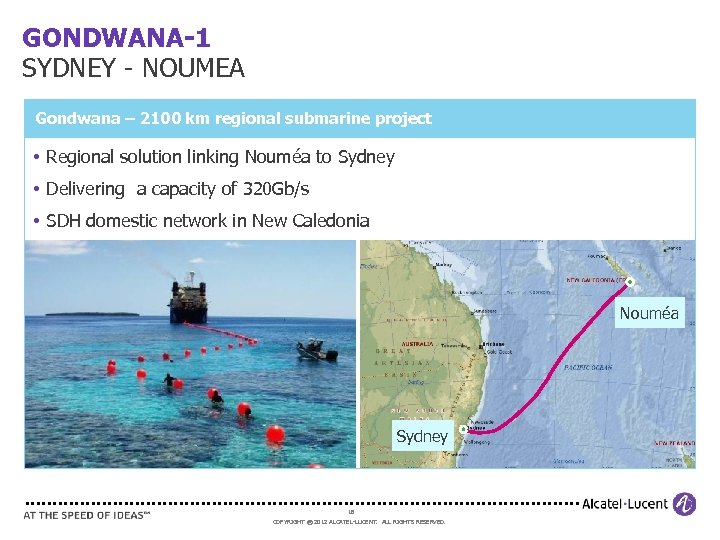 GONDWANA-1 SYDNEY - NOUMEA Gondwana – 2100 km regional submarine project • Regional solution