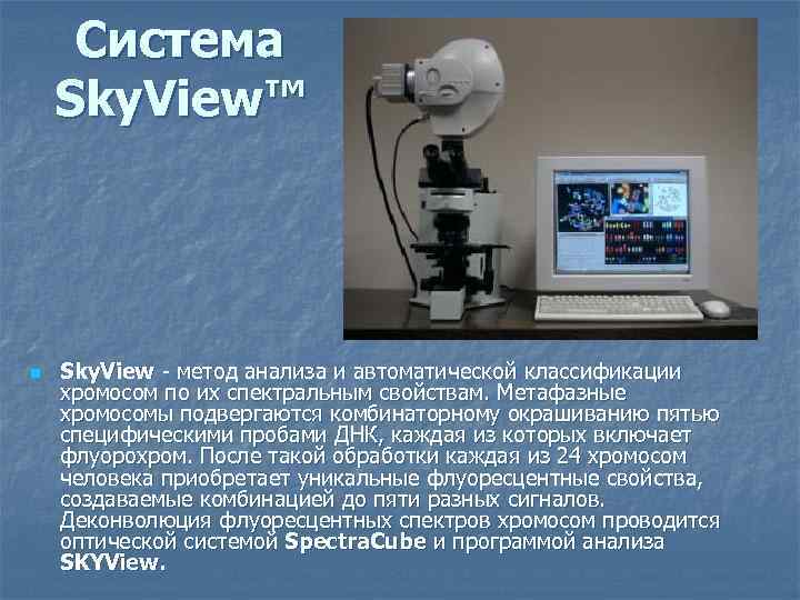 Система Sky. View™ n Sky. View - метод анализа и автоматической классификации хромосом по