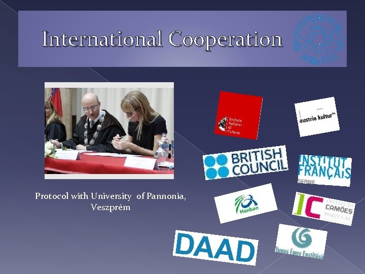 International Cooperation Protocol with University of Pannonia, Veszprém 