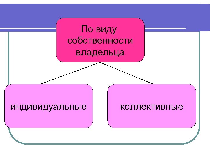 По виду собственности владельца индивидуальные коллективные 