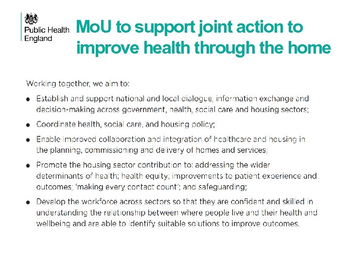 Mo. U to support joint action to improve health through the home 
