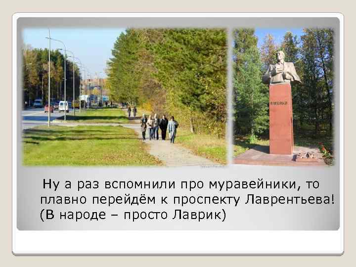 Ну а раз вспомнили про муравейники, то плавно перейдём к проспекту Лаврентьева! (В народе