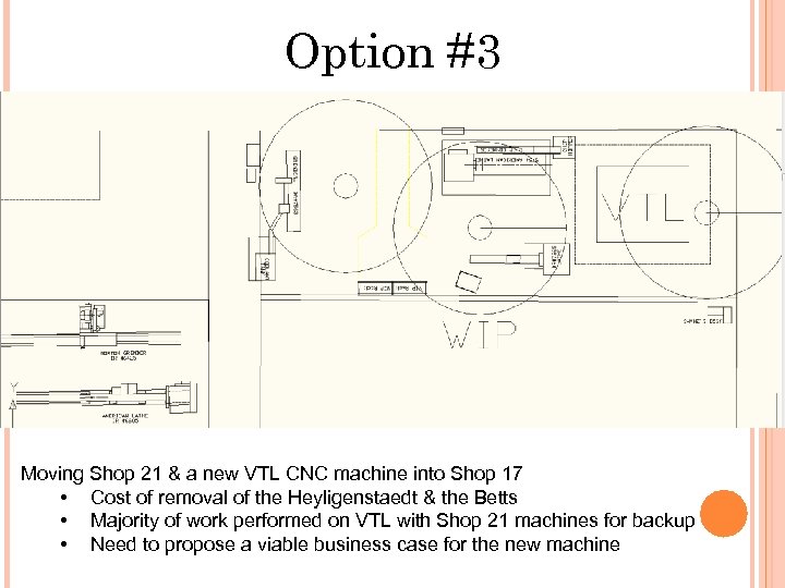 Option #3 Moving Shop 21 & a new VTL CNC machine into Shop 17