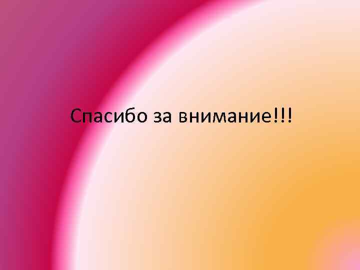 Спасибо за внимание!!! 