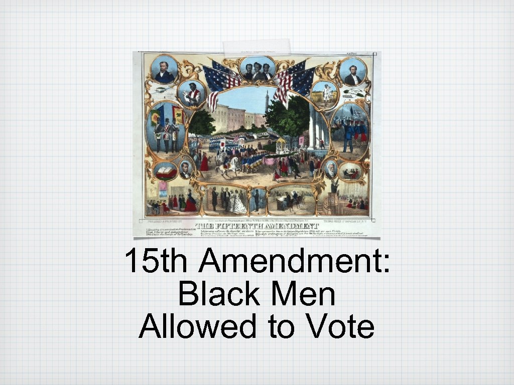 15 th Amendment: Black Men Allowed to Vote 