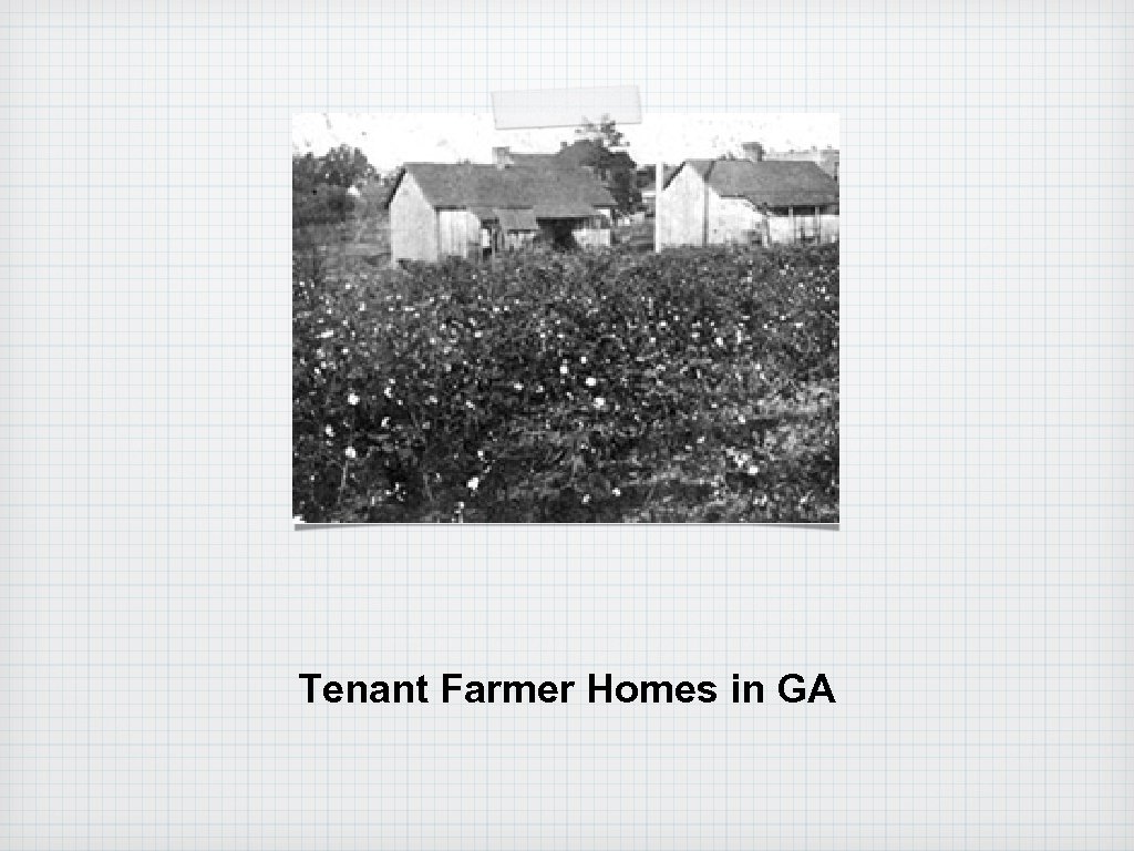 Tenant Farmer Homes in GA 