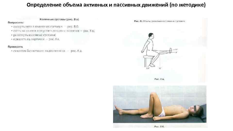 Определение объема активных и пассивных движений (по методике) 