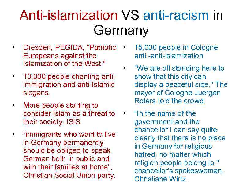 Anti-islamization VS anti-racism in Germany • Dresden, PEGIDA, 