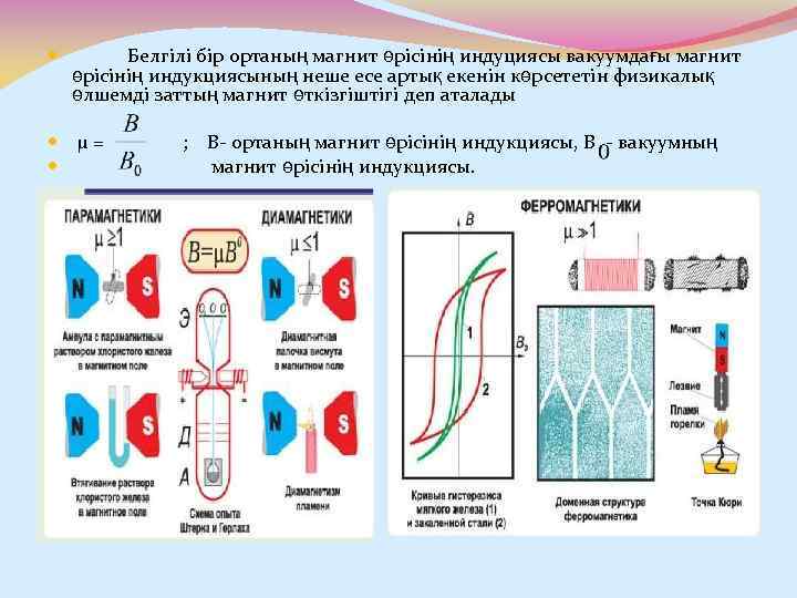  Белгілі бір ортаның магнит өрісінің индуциясы вакуумдағы магнит өрісінің индукциясының неше есе артық