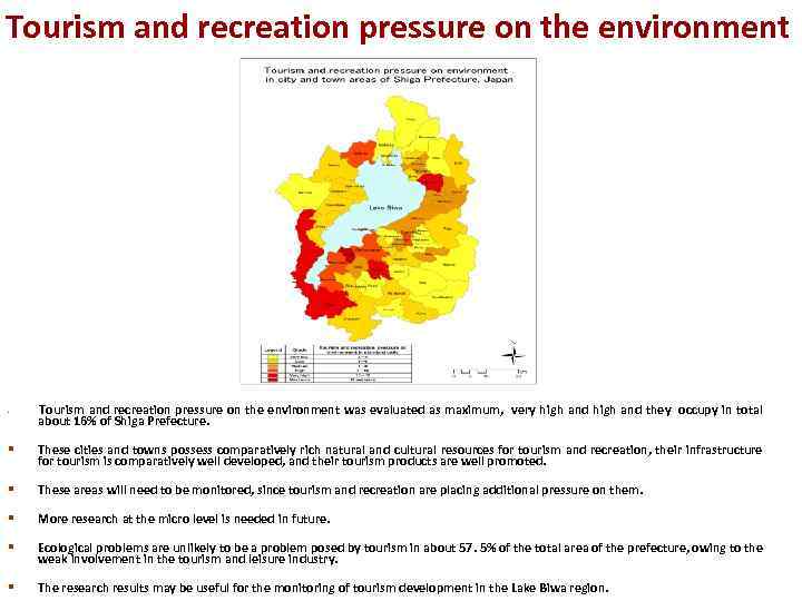 Tourism and recreation pressure on the environment § Tourism and recreation pressure on the