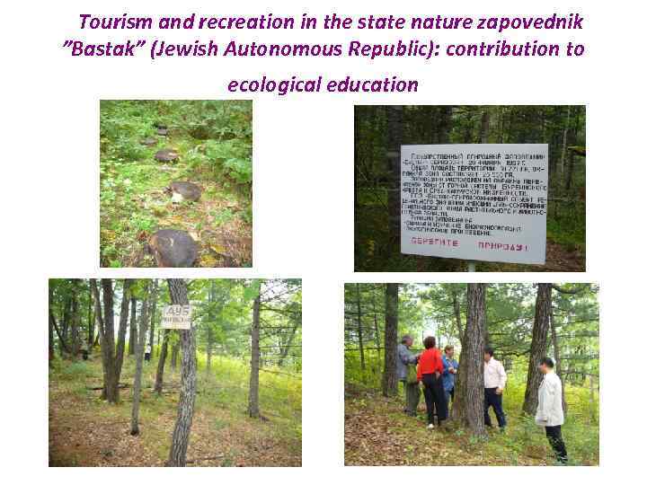 Tourism and recreation in the state nature zapovednik ”Bastak” (Jewish Autonomous Republic): contribution to