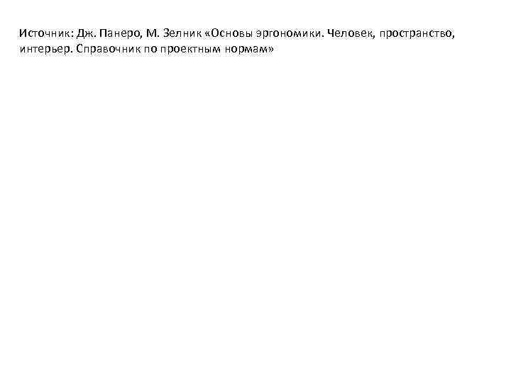 Источник: Дж. Панеро, М. Зелник «Основы эргономики. Человек, пространство, интерьер. Справочник по проектным нормам»