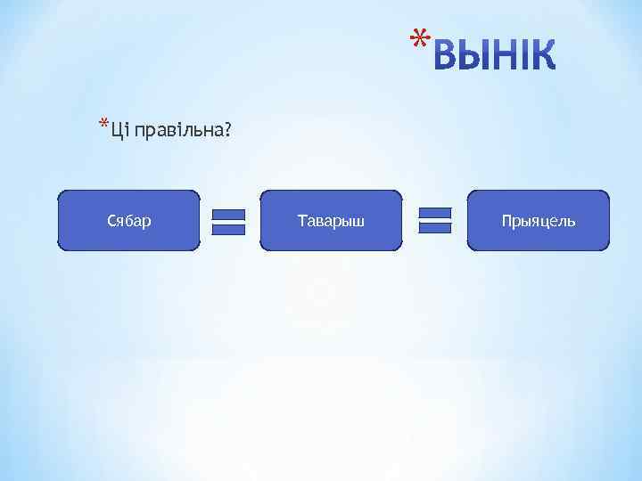 * *Ці правільна? Сябар Таварыш Прыяцель 