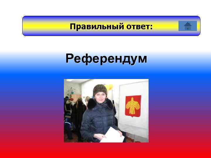 Правильный ответ: Референдум 