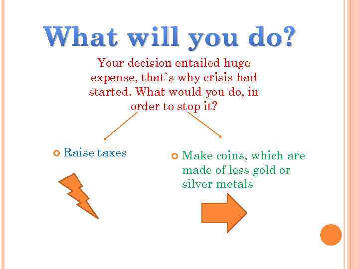 What will you do? Your decision entailed huge expense, that`s why crisis had started.