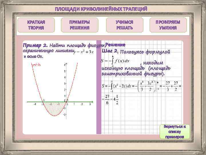 Площадь функции