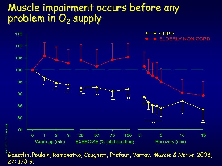 Muscle impairment occurs before any problem in O 2 supply Gosselin, Poulain, Ramonatxo, Ceugniet,