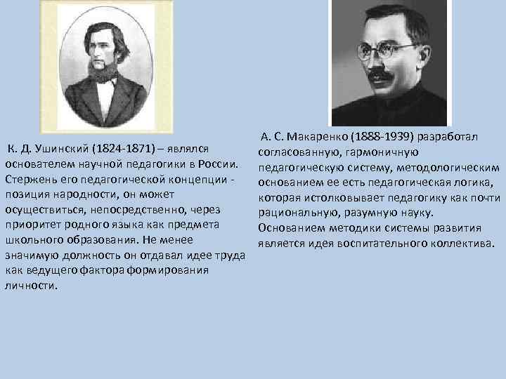  К. Д. Ушинский (1824 -1871) – являлся основателем научной педагогики в России. Стержень