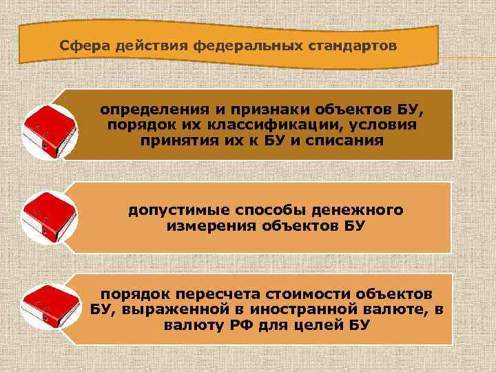 Сфера действия федеральных стандартов определения и признаки объектов БУ, порядок их классификации, условия принятия