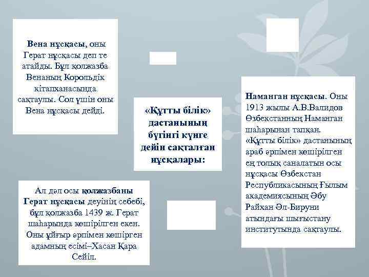 Вена нұсқасы, оны Герат нұсқасы деп те атайды. Бұл қолжазба Венаның Корольдік кітапханасында сақтаулы.