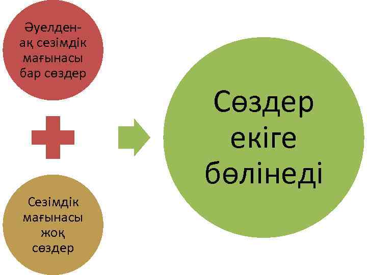 Әуелденақ сезімдік мағынасы бар сөздер Сезімдік мағынасы жоқ сөздер Сөздер екіге бөлінеді 